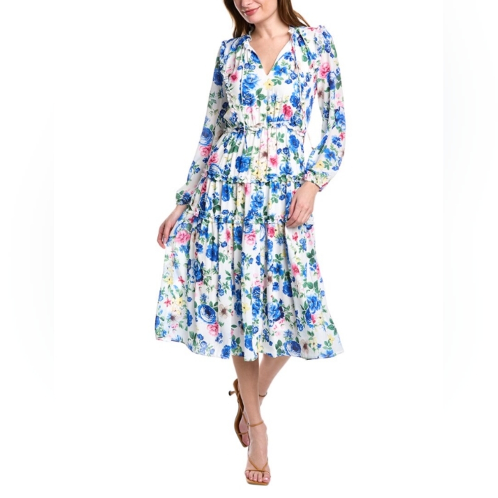 Tahari NWT Floral Water Garden Print Dress